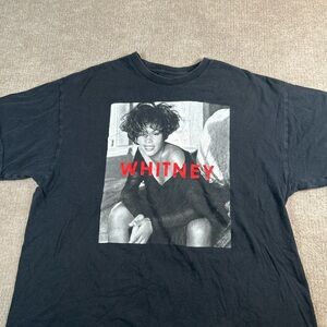 Black Graphic T-Shirt with Whitney Print